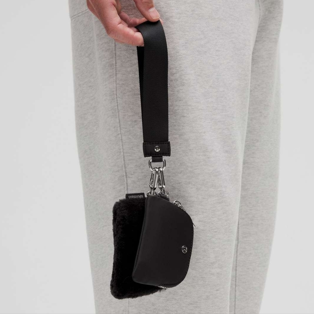 Lululemon Dual Pouch Wristlet *Plush FleeceBlack NWT